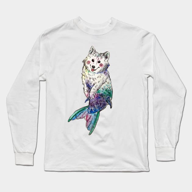 Husky Mermaid Long Sleeve T-Shirt by aquabun